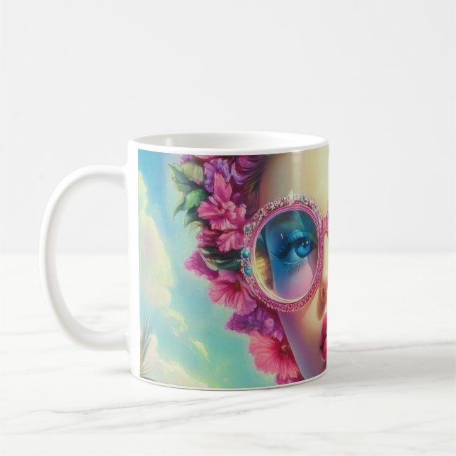 Tropischer Glamour Queen Kaffeetasse (Links)