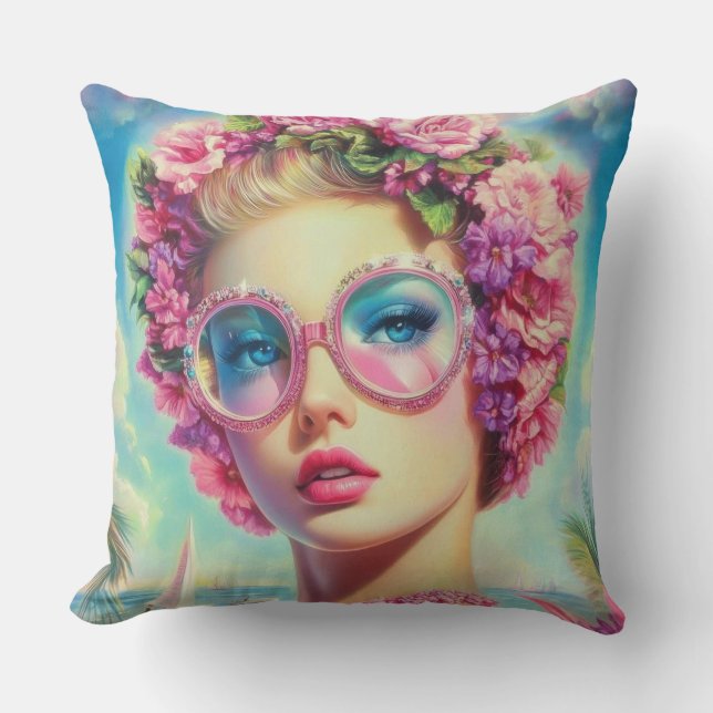 Tropischer Glamour Queen Kissen (Vorderseite)