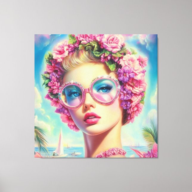 Tropischer Glamour Queen Leinwanddruck (Vorderseite)