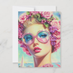 Tropischer Glamour Queen Postkarte
