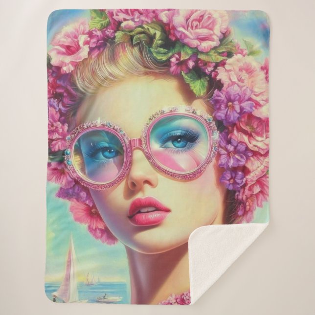 Tropischer Glamour Queen Sherpadecke (Vorderseite)