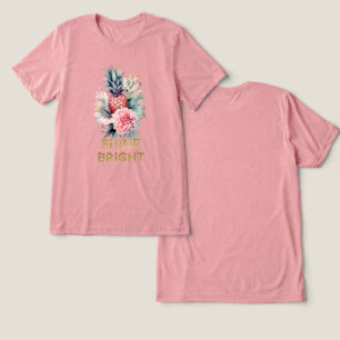 Tropischer Glitzer Shine Ananas Tri-Blend Shirt