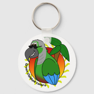 Tropischer grüner Cheeked Conure Schlüsselanhän Schlüsselanhänger