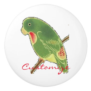Tropischer grüner Parakeet Thunder_Cove Keramikknauf