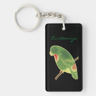 Tropischer grüner Parakeet Thunder_Cove Schlüsselanhänger
