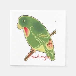 Tropischer grüner Parakeet Thunder_Cove Serviette