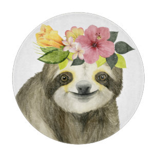 Tropischer Halo  Sweet Sloth Schneidebrett