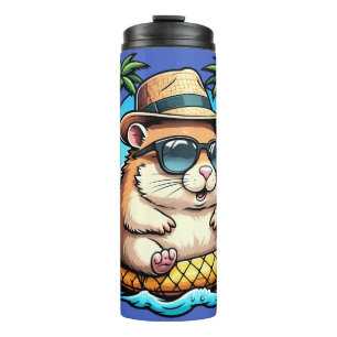 Tropischer Hamster in Ananas-Schwimmweste Süßer So Thermosbecher