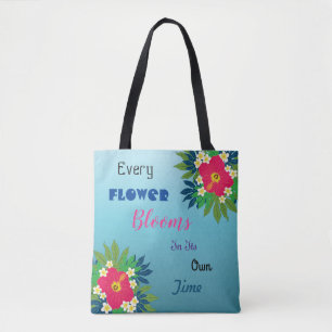Tropischer Haufen mit inspirierendem Zitat Tasche