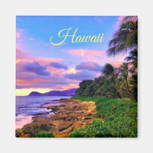 Tropischer Hawaii-Küste Sonnenuntergang Magnet