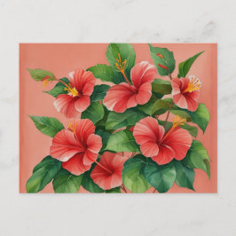 Tropischer Hawaii-Roter Hibiskus Postkarte
