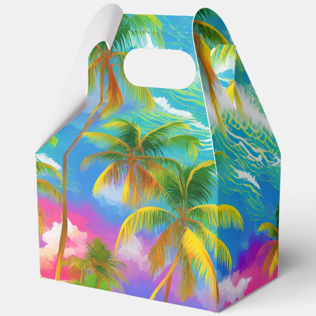 Tropischer hawaiianischer Ausdruck Geschenkschachtel (Rückseite)