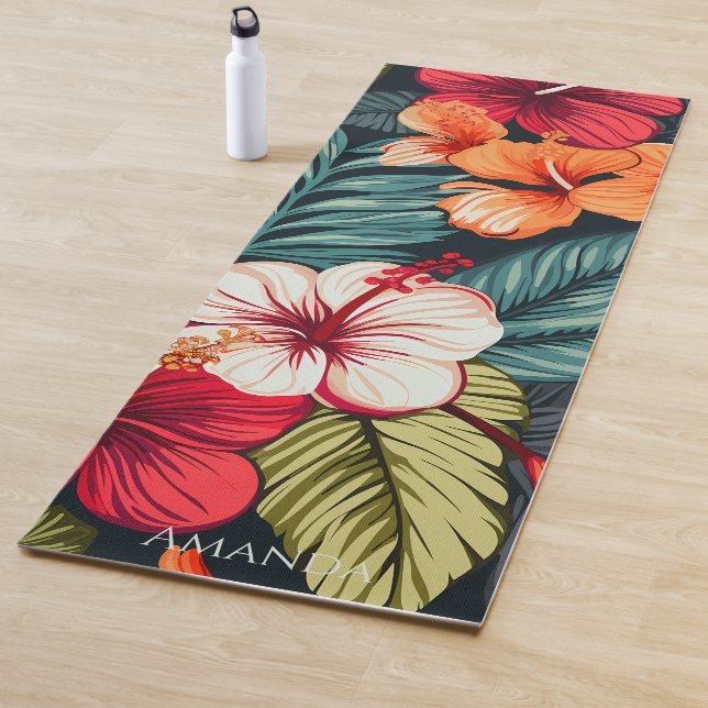 tropischer hawaiianischer Hibiskus Yogamatte (Beispiel)