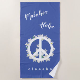 Tropischer hawaiianischer Text Floral Peace Liebe  Strandtuch