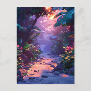 Tropischer hawaiianischer Wanderweg  Postkarte