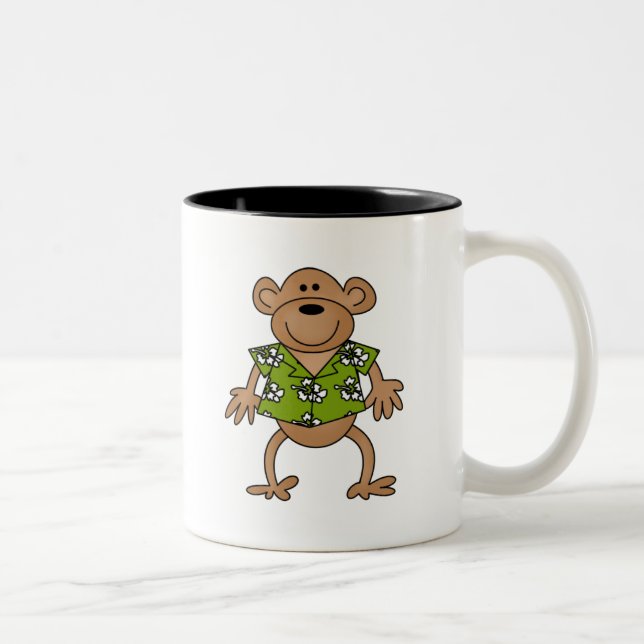 Tropischer hawaiischer Affe Zweifarbige Tasse (Rechts)