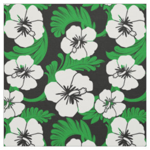 Tropischer hawaiischer Hibiskus-schwarzes Stoff