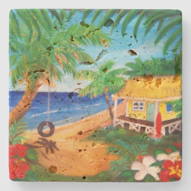 Tropischer hawaiischer steinuntersetzer (Vorderseite)