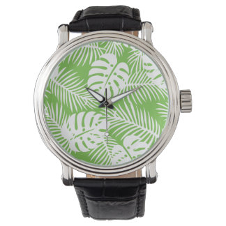 Tropischer Herbst, Sommerblattmuster Armbanduhr