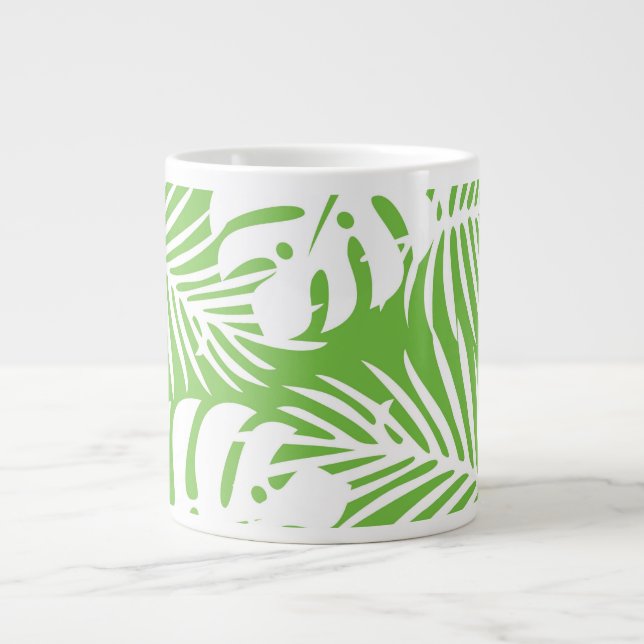 Tropischer Herbst, Sommerblattmuster Jumbo-Tasse (Vorderseite)