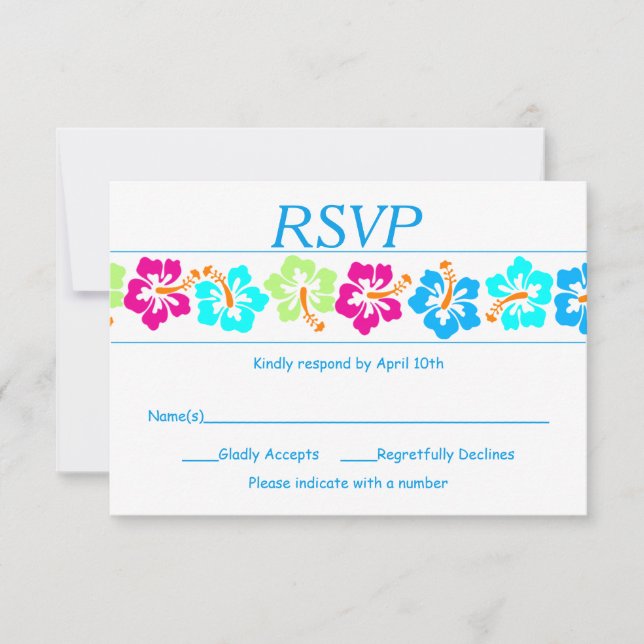 Tropischer Hibisken - RSVP-Karte RSVP Karte (Vorderseite)