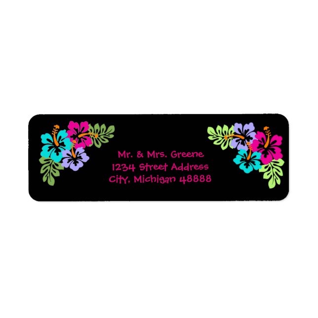 Tropischer Hibisken - Rücksendeadresse (Vorne)