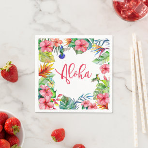 Tropischer Hibiskus Aloha Hawaiian Party Serviette