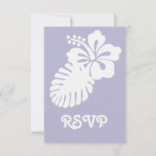 Tropischer Hibiskus auf der Lavendel-RSVP-Karte RSVP Karte