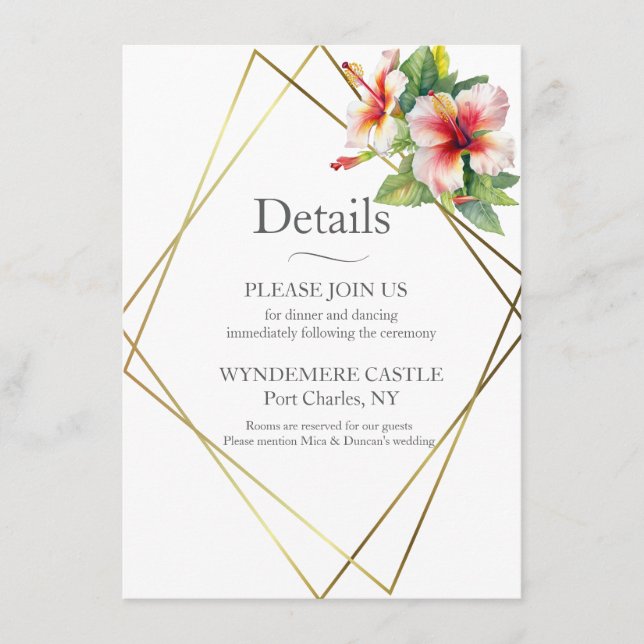 Tropischer Hibiskus Begleitkarte (Vorderseite)