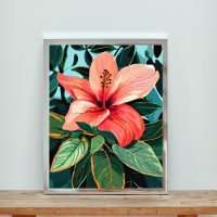 Tropischer Hibiskus Blume Digitale Kunst