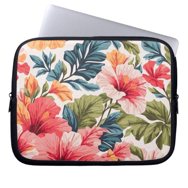 Tropischer Hibiskus Blume Elegante Laptopschutzhülle (Vorderseite)