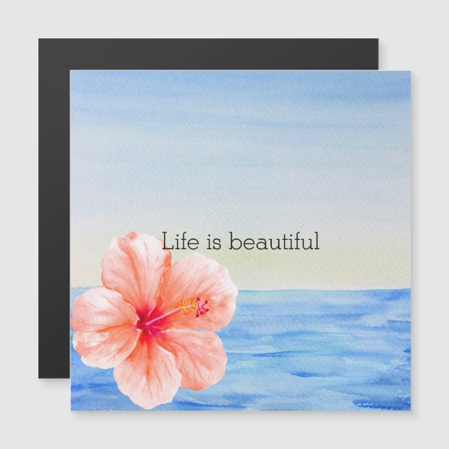 Tropischer Hibiskus Blume Magnetkarte (Vorne/Hinten)