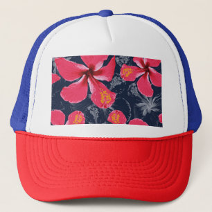 Tropischer Hibiskus Blume Sommerdesign Truckerkappe