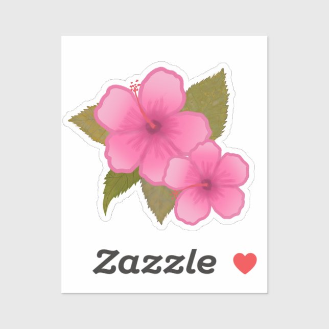 TROPISCHER HIBISKUS BLUME-STICKER AUFKLEBER (Blatt)