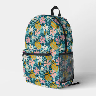 Tropischer Hibiskus Blumenmuster Bedruckter Rucksack