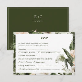 Tropischer Hibiskus boho pastel Wedding Rsvp Card Karte