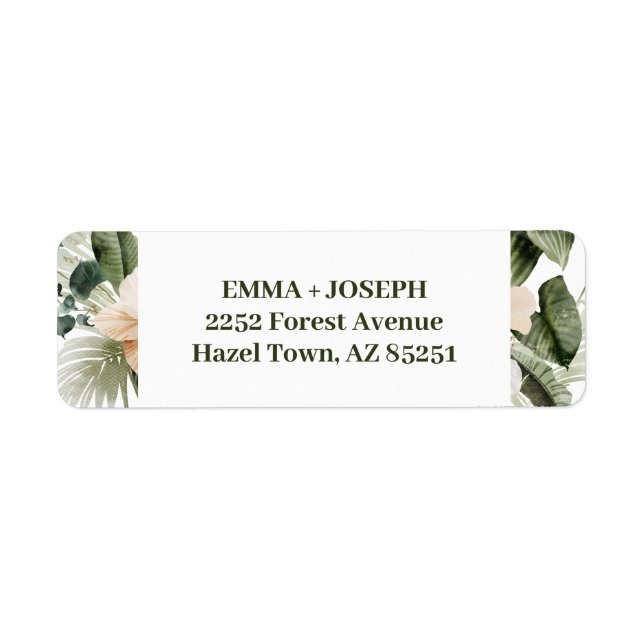 Tropischer Hibiskus boho pastellfarbene Rücksendea (Vorne)