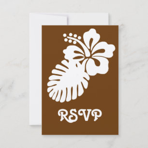 Tropischer Hibiskus der RSVP-Karte mit Schokolade RSVP Karte