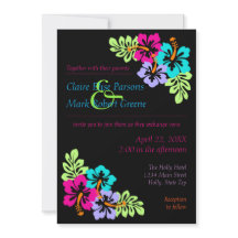 Tropischer Hibiskus - Einladung zur Hochzeit in 12