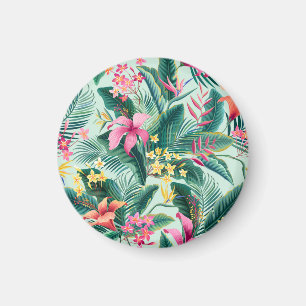 Tropischer Hibiskus: florales nahtloses Muster Magnet