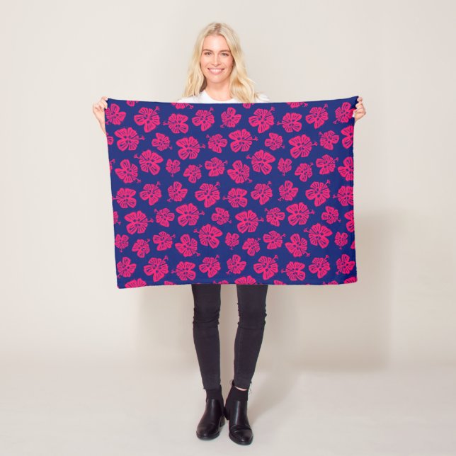 Tropischer Hibiskus für ein bisschen Paradies auf  Fleecedecke (Beispiel)