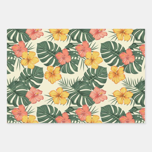 Tropischer Hibiskus Garden Geschenkpapier Set (Vorderseite)