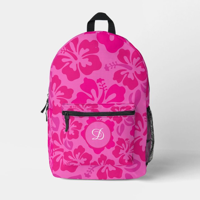 tropischer Hibiskus hawaii mädchenhafte Muster Bedruckter Rucksack (Vorderseite)