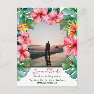 Tropischer Hibiskus Hawaiian Foto Hochzeit Vielen  Postkarte