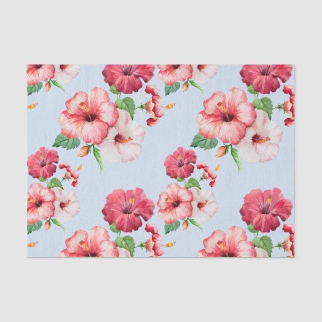 Tropischer Hibiskus-hawaiisches mit Seidenpapier (Vorderseite)