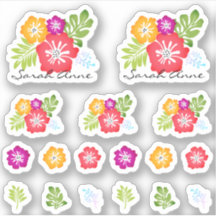 Tropischer Hibiskus Illustrierte Blume