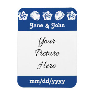 Tropischer Hibiskus in Blue Rett-the-Date-Magnet Magnet