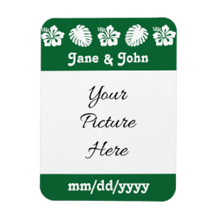 Tropischer Hibiskus in Grün Save-the-Date Magnet