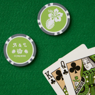 Tropischer Hibiskus in Peridot Pokerchips