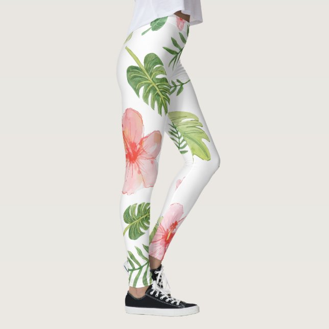 Tropischer Hibiskus Leggings (Rechts)